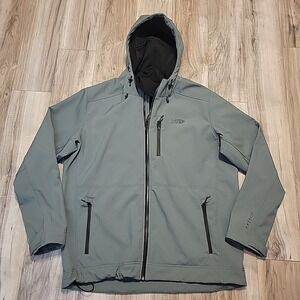 Aftco Reaper Windproof Jacket Gray Hooded Full ZIp Fishing Vented Aftech Sz XL
